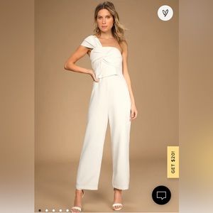 Lulus // one shoulder jumpsuit // Bride Jumpsuit